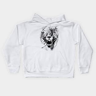 Black Flame Tiger Kids Hoodie